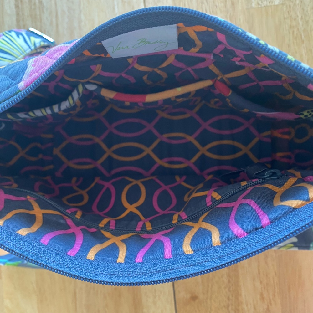 Vera Bradley Jazzy Blooms Gray Floral Quilted Crossbody Satchel Purse Spring ‘13 - Picture 4 of 12